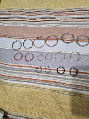 Mixed Metal and Pink Hoop Earring Set - Women Jewelry